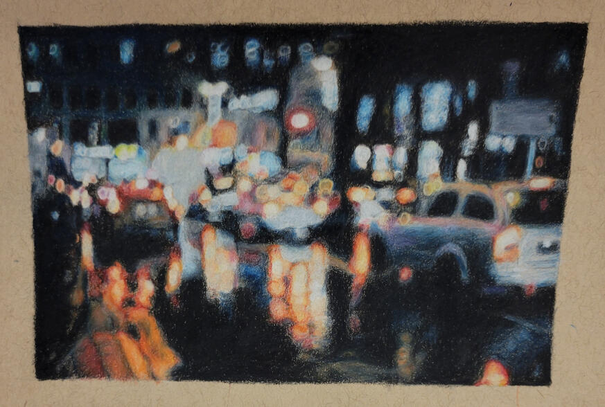 Busy Street (Color pencil 2024)